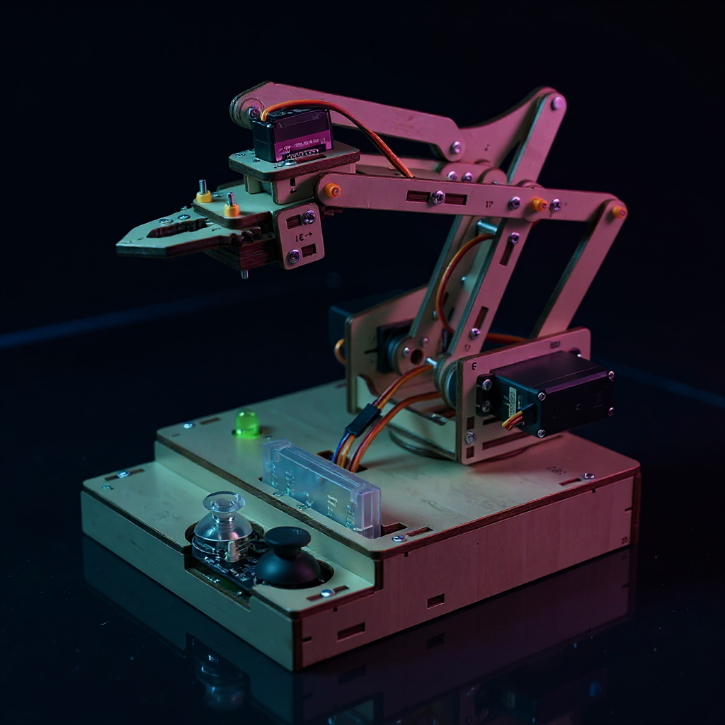 Titan Arm 6-axis robotic arm kit in a cyber lab
