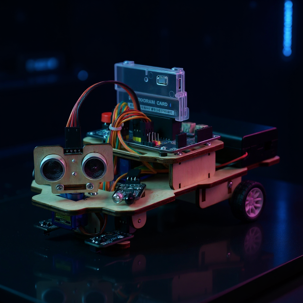 Robot Car STEM kit in a cyber lab