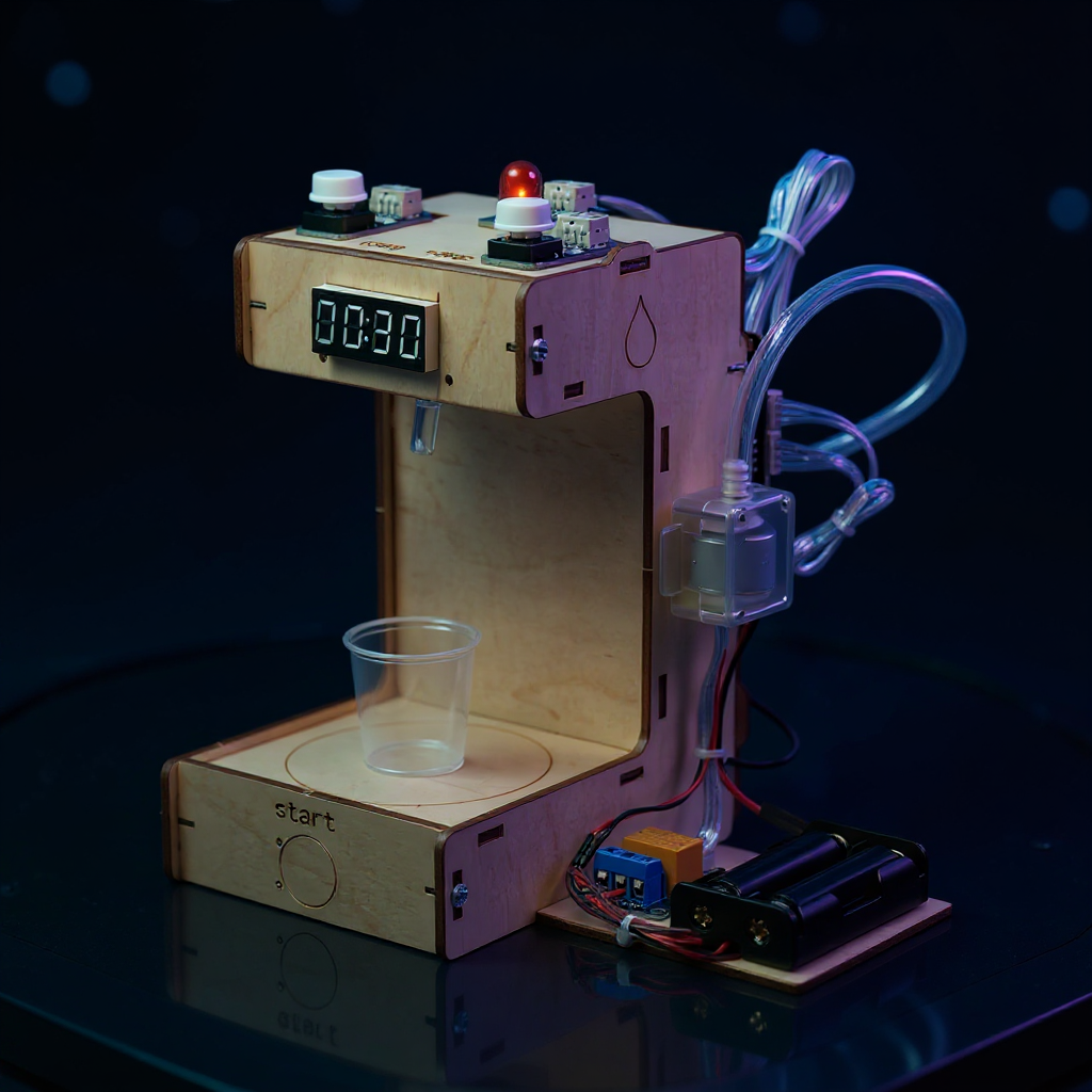 Smart Water Dispenser cyberpunk hero render